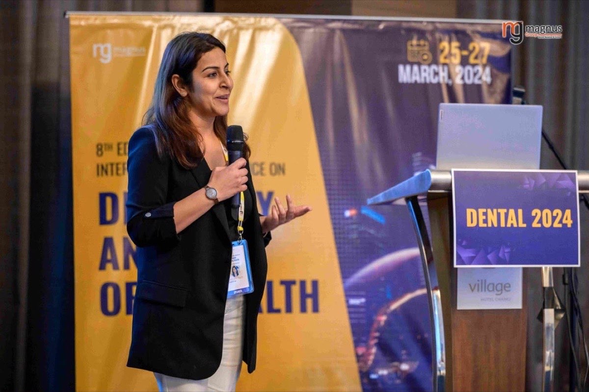 Dr Shveta Setia Thareja presenting at Dental 2024, Singapore