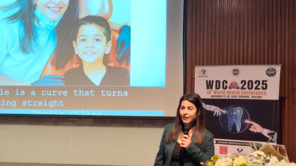Dr Shveta Setia Thareja speaking at the 15th World Dental Conference, Bangkok, November 2025